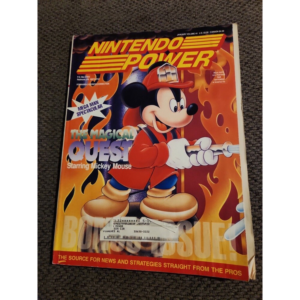 Nintendo Power Vol 44 Mickey Extras Poster Stickers Star Fox Paper Model Inserts